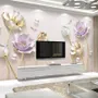3D Embossed Look Tulip Floral Wallpaper Mural