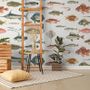 Papier peint panoramique vintage avec poisson aquatique