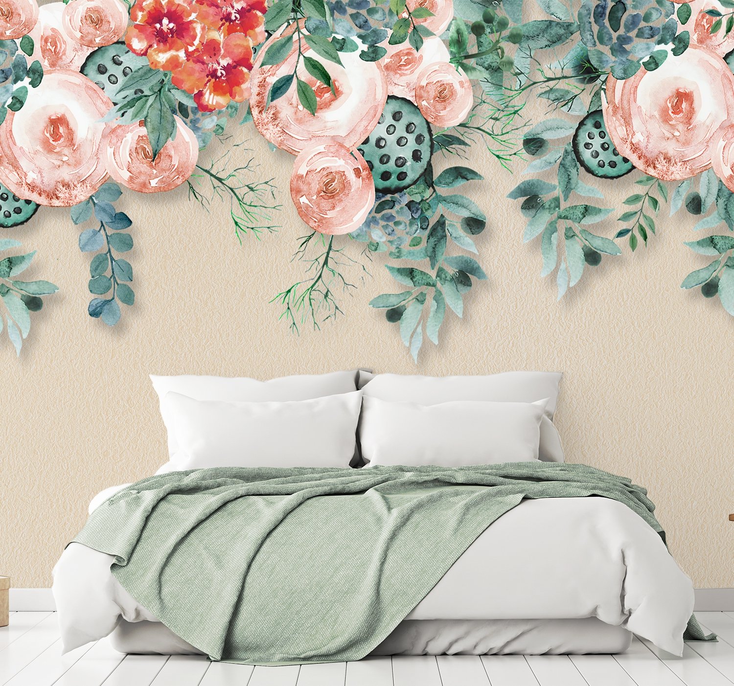 Watercolor Floral Wallpaper Mural - Peel and Stick