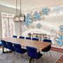 Blue Floral with Jewellery Leaf Wallpaper Mural