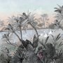 Papier peint perroquet coloré singe mignon forêt douce