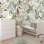 Bright Daisy Flower Bouquet with Green Leaves Wallpaper Mural