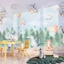 Kids Cute Animals Dancing in the Forest Wallpaper Mural