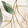 Aquarell Sanfte Blumen mit Grünen Blättern Fototapete