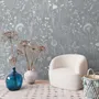 Bohemian Style Neutral Color Wild Flowers Art Wallpaper Mural