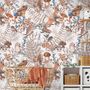 Watercolor Cute Kids Forest Animals in Forest Wallpaper Mural