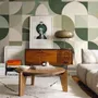 Retro Abstract Geometric Shapes Wallpaper Mural