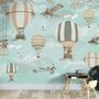 Hot Air Balloon with Animals Wallpaper Mural