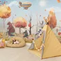 Kids Winter Animals with Zeppelin Wallpaper Mural
