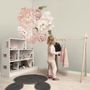 Pink Peony Floral Bouqets with Green Leaves Wall Decal Sticker
