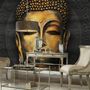 Dark Background Gautama Buddha Wallpaper Mural