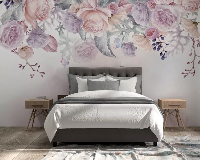 Vintage Vine Floral Wallpaper Mural