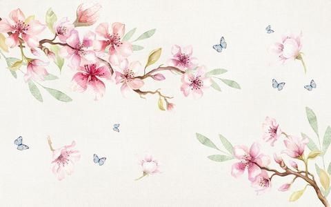 Pink Cherry Blossom Wallpaper Mural