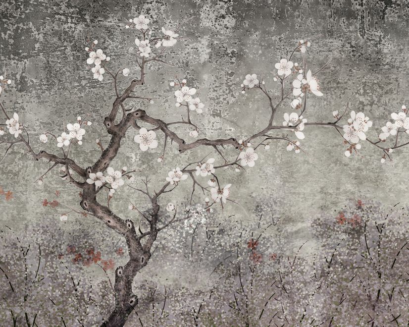 Vintage Dark Blossom Wallpaper Mural