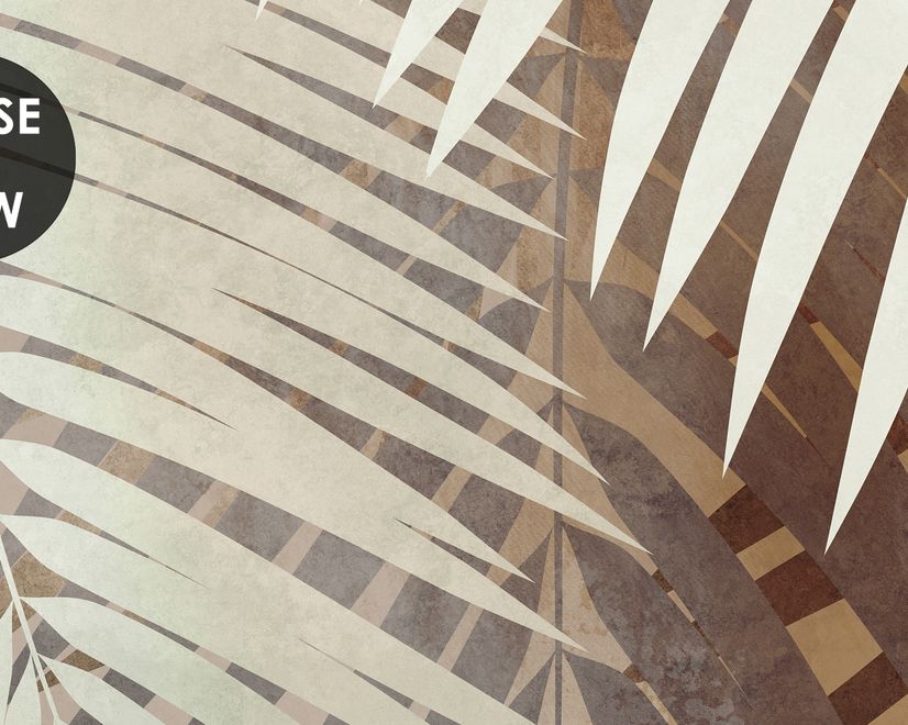Neutral Tropical Palm Leaf Wallpaper Mural