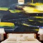 Oil Painting Black Yellow Splash Wallpaper Mural