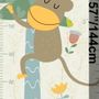 Kids Growth Chart with Tropical Animals Wall Decal Sticker