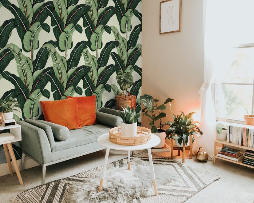 Exotic Banana Leaf Wallpaper Mural