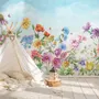 Cute Kids Nursery Floral Garden Wallpaper Mural