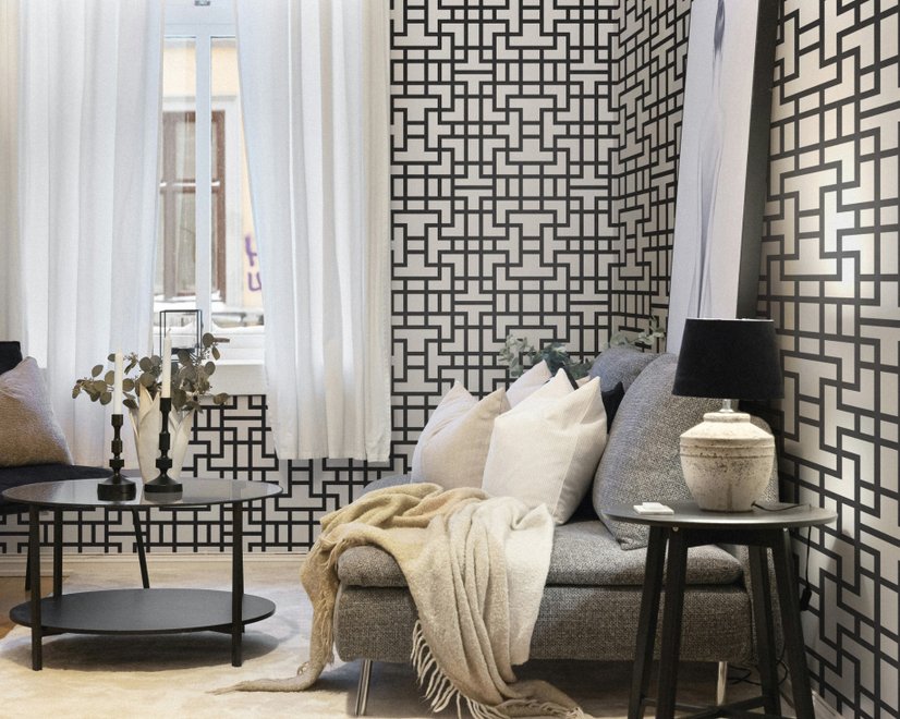 Modern Geometric Maze Wallpaper - STYLE 2