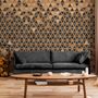 Geometric Triangle Shape Wood Texture Effect Wall Mural 