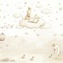 Fototapete Kaninchen auf Wolken und leeren Käfigen