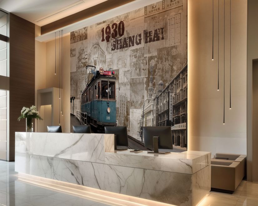 Vintage Shanghai City Wallpaper Mural