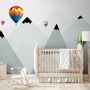 Kids Mountains Hot Air Balloon Wallpaper Mural