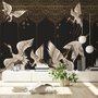 Fototapete Asiatische Kraniche und Ornamente