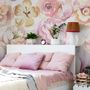 Pink Peony Floral Bouqet Pattern Wallpaper Mural