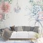 Pink Blue Soft Floral Wallpaper Mural