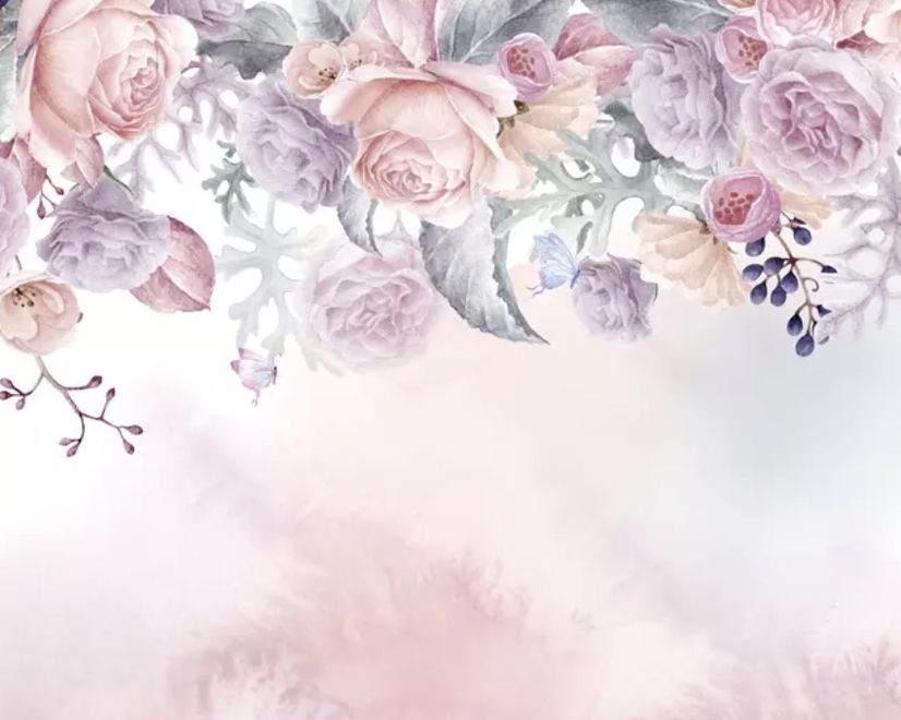 Vintage Vine Floral Wallpaper Mural