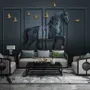 3D Embossed Look Dark Horse Wallpaper Mural