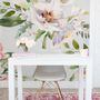 Watercolor White Pink Floral Bouquet Wallpaper Mural