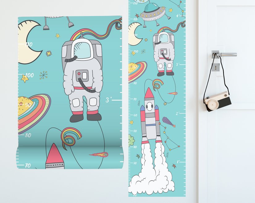 Kids Space Growth Chart Wall Sticker Decal