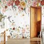 Watercolor Soft Floral with Birds Wallpaper Mural