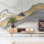 Abstract Smoke with Lines Wallpaper Mural