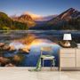 Mountain and Lake Landscape in the Sunrise Wallpaper Mural