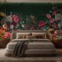 Elegant Tropical Botanical Floral and Leopard Wallpaper 