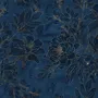 Dark Navy Peony Floral Drawing Art Wallpaper Mural