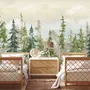 Watercolor Pine Tree Kids Nursery Forest Wallpaper Mural