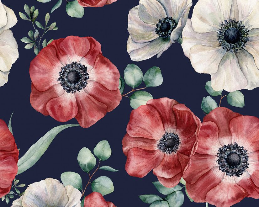 Corn Poppy Floral Wallpaper Mural