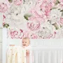 Nursery Watercolor Pink Peony Floral Blossom Wallpaper Mural