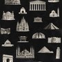 Vintage World Architecture Sketch Wallpaper Mural