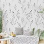 Minimal and Modern Field Plants Art Wallpaper Mural