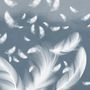 Papier peint panoramique plumes bleues