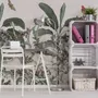 Papier peint panoramique feuilles tropicales et baies