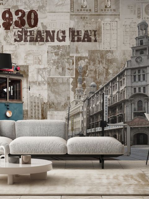 Vintage Shanghai City Wallpaper Mural