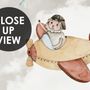 Nursery Cartoon Animals Flying with Aircraft Wallpaper Mural