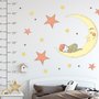 Nursery Smiling Moon with Orange and Yellow Stars Wall Decal Sticker